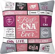 Certified Nursing Assistant Pillow Covers (Pink - CNA, 18" L x 18" W)