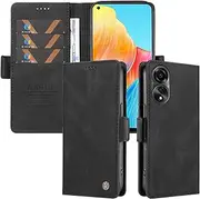 [Umlovecase] for Oppo A78 4G Case,for Oppo A78 4G Wallet Case(Not fit for A78 5G),Pu Leather Folding Flip Cover Magnetic Card Slot Stand Protective Cover-Black