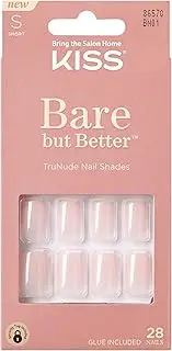 KISS Bare But Better TruNude Fake Nails Nude Nail Shades Manicure Set, 'Nudies', 28 Chip Proof, Smudge Proof Glue-On Nails