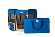 Armarkat Model PP001B-M Portable Pet Playpen in Blue and Beige Combo