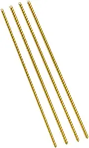 Jonoisax 4Pcs Brass Round Bar Rods - Solid Brass Round Stock Rivet Dowel for Shaft Pins Crafts Hardware Novelty DIY Hobby,Diameter: 2.6mm