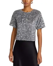 Steve Madden Cressa Sequined Velvet Top