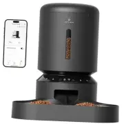 Automatic Cat Feeder for 2 Cats, 5G WiFi Cat Food 5L-Dual Tray with WiFi Black