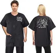 Noverlife Short Sleeves Pet Grooming Work Clothes with Full Zipper, XL Size, Splash Proof Anti-Static Pet Beautician Smock, Dog Cat Groomer Cosmetologist Uniforms for Pet Shop Men Women