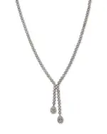 Bloomingdale's Fine Collection Diamond Round & Baguette Lariat Necklace in 14K White Gold, 4.5 tcw