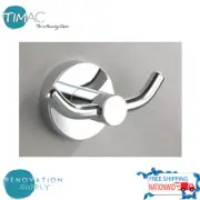 BRAND NEW Round CIRCLE Double Robe Hook CHROME