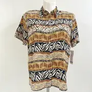 Alfred Dunner Womens Button Up Top Short Sleeve Size 18P New With Tag