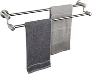 TocTen Double Bath Towel Bar - Thicken SUS304 Stainless Steel Towel Rack for Bathroom, Bathroom Accessories Double Towel Rod Heavy Duty Wall Mounted Towel Holder (Brushed,24IN)