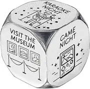 UNICRAFTALE Anniversary Date Night Gifts 1Set Stainless Steel Holiday Activity Decision Dice Wedding Gifts Funny Date Night Ideas Dice with Pull-Out Box for Friend