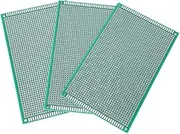 3Pcs Double Sided PCB Board Kit, 9X15 Solderable Breadboard PCB Board Gold-Plated Solder Breadboard PCB Proto Board Kit Green