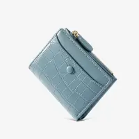 在飛比找momo購物網優惠-【L.Elegant】韓版時尚鱷魚皮紋 短夾 零錢包B868