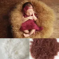 在飛比找ETMall東森購物網優惠-萌點新生兒攝影柔軟羊毛毯嬰兒拍照背景鋪墊毯子影樓兒童攝影道具