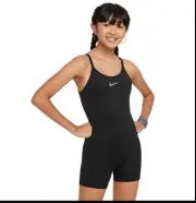 Nike Girls Dri-Fit One Black Unitard/One Piece Short Romper Size XL | 18 NWT