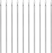 [Rosojodg] 10Pcs Silver Piercing Needles,Stainless Steel Ear Nose Navel Nipple Lip Piercing Needles Body Piercing Needles