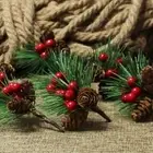 Plant Branch Ornaments Christmas Wreath Decor Fake Berries Artificial Pine Pick