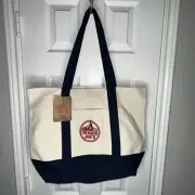 NEW Trader Joe’s Canvas Tote Bag BLUE Reusable