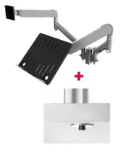 Atdec AWMS-2-ND13 Laptop-Monitor Combo Mount on 135mm Post. Max Load: 8kg,