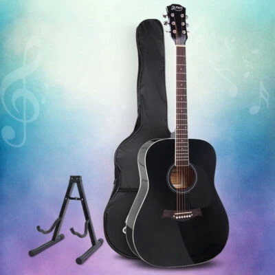 41 Inch Dreadnought Acoustic Guitar Cutaway Steel String Wooden W/ Capo & Bag