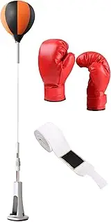 Punching Bag with Stand, Striking Reflex Ball Set,14inches Height Adjustable Boxing Equipment, Strong Rebound Speed Training Tool, Reflex Bag for Stress Relief Home Gym