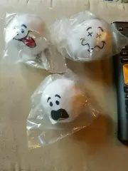 3 Snowball Funny Face Stress Balls - Fidget Students Adults & Children - New