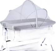 Portable Bassinet Cover with Mosquito Net 2-Way Zipper Bedside Sleeper Crib Tent