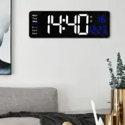 Minimalist Design 16 LED Wall Clock with Temperature Date Day Display & Alarm