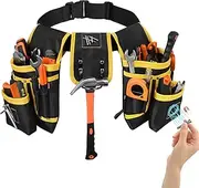 Tool Belt, Magnetic Tool Belts, Heavy Duty Tool Pouch 26 Pockets, Small Tool Pouch with Belt Clip, Toolbelt Utility Belt Work Bag Detachable Adjustable Waist Apron for Electrician, Carpenter, Handyman