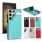 Back Card Slots Leather Case For Samsung S25 S24 S23/S22/S21Ultra S20 Note 10/20