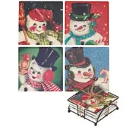Retro Snowmen Stone Coaster Set of 4
