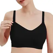 [MAIDONG] Women Maternity Pregnancy Nursing Bras,Elastic Breathable Nursing Bras | Comfort Maternity Bra with Removable Cups Full Coverage Breastfeeding Bra