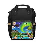 Whimsical Tasmanian Adventure Baby Nappy Bag - Multifunctional Diaper Backpack