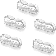 CHAOYUELYF 5 Pcs Nail Brushes For Cleaning Nails Transparent Nail Dust Brushes Handle Nail Scrubbing Brushes for Toes and Nails Cleaning
