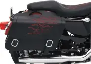 Saddlemen Highwayman Throw Over Tattoo Slant Saddlebags Medium Red Stitch