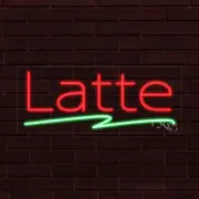 NEW "LATTE" w/UNDERLINE 30x12x1 INCH LED FLEX WINDOW/WALL INDOOR SIGN 31203