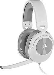 CORSAIR HS55 SURROUND Gaming Headset (Leatherette Memory Foam Ear Pads, Dolby Audio 7.1 Sound on PC and Mac, Omni-Directional Microphone, Multi-Platform Compatibility) White (CA-9011266-AP)