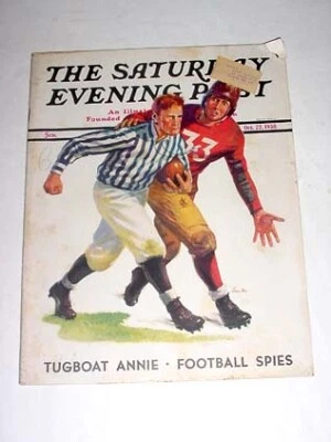MAG: S.E.P. 10/22/1938-EARLY FOOTBALL CVR/STORY G