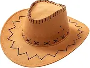 [Generisch] Cowboy Hat Men, Western Cowboy Hat, Women's Cowboy Hat, Western Men's Hat, Women's Cowboy Hats, Adjustable Rope, Outdoor Music Festival, Stage Performance