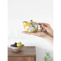 在飛比找ETMall東森購物網優惠-現貨日本進口九谷燒手繪陶瓷黃釉櫻花雀鳥茶杯茶壺咖啡杯對杯禮盒