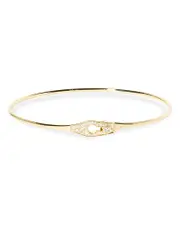 Dinh Van 18K Yellow Gold Serrure Diamond Clasp Bangle Bracelet