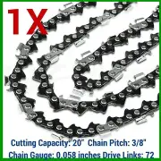 1X CHAINSAW CHAIN FULL CHISEL 3/8 058 72DL 4 HUSQVARNA 20" BAR 365 372 455 460