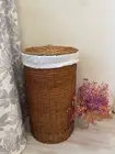 lined wicker laundry hamper storage basket with lid natural rattan woven laundry