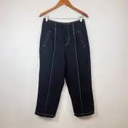 Badgley Mischka Black Women’s High Waist Crop Balloon Pants Size 6 NEW