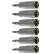 6x XLR 3 Pin Male to 6.35mm 1/4" Stereo Male Audio Adapter Connector Converter