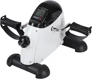 Pedal Exerciser,Under Desk Bike Peddler Exerciser,Mini Exercise Bike,Arm Leg and Knee Stroke Recovery Bike for Office or Home Use (Color : White)