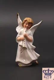 9942158 Porcelain Figurine Wagner & Apel Angel with Clarinet H10cm