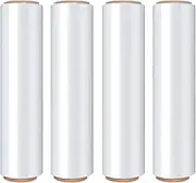 18 Inch Stretch Wrap Roll, Heavy Duty 1500ft Shrink Wrap Roll, Clear 80 Gauge Industrial Strength Stretch Film, Plastic Wrap for Pallet Wrapping Shipping Moving(4 Pack)