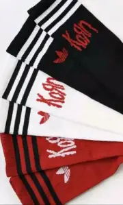 Limited Edition 25th Anniversary Adidas Korn Socks 3pk Sz Medium