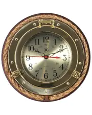 Bey-Berk Brass Porthole Quartz Clock