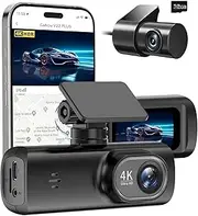 Dash Cam Front and Rear with Free 32GB Card, Built-in WiFi GPS | Front 4K/2.5K and Rear 1080P Dual Dash Camera for Cars | Loop Recording, Night Vision, 170° Wide Angle, Parking Mode, Smart App Control