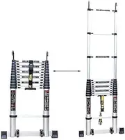 Telescopic Ladder Ladders Telescopic Ladder Aluminium Telescoping Ladder Multi Purpose Heavy Duty Extension Tall Ladder with Hook and Wheel for Outdoor Climbing ge